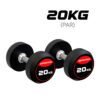 Par de Dumbbell Halter Emborrachado 20KG
