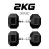 Par de Halteres Sextavado Emborrachado 2KG