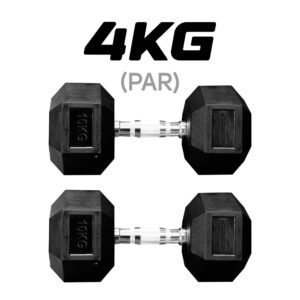 Par de Halteres Sextavado Emborrachado 4KG